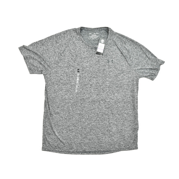 Under Armour Men's Tech Tee Gray Heather Size XXL HeatGear Loose Fit NEW - Picture 1 of 8